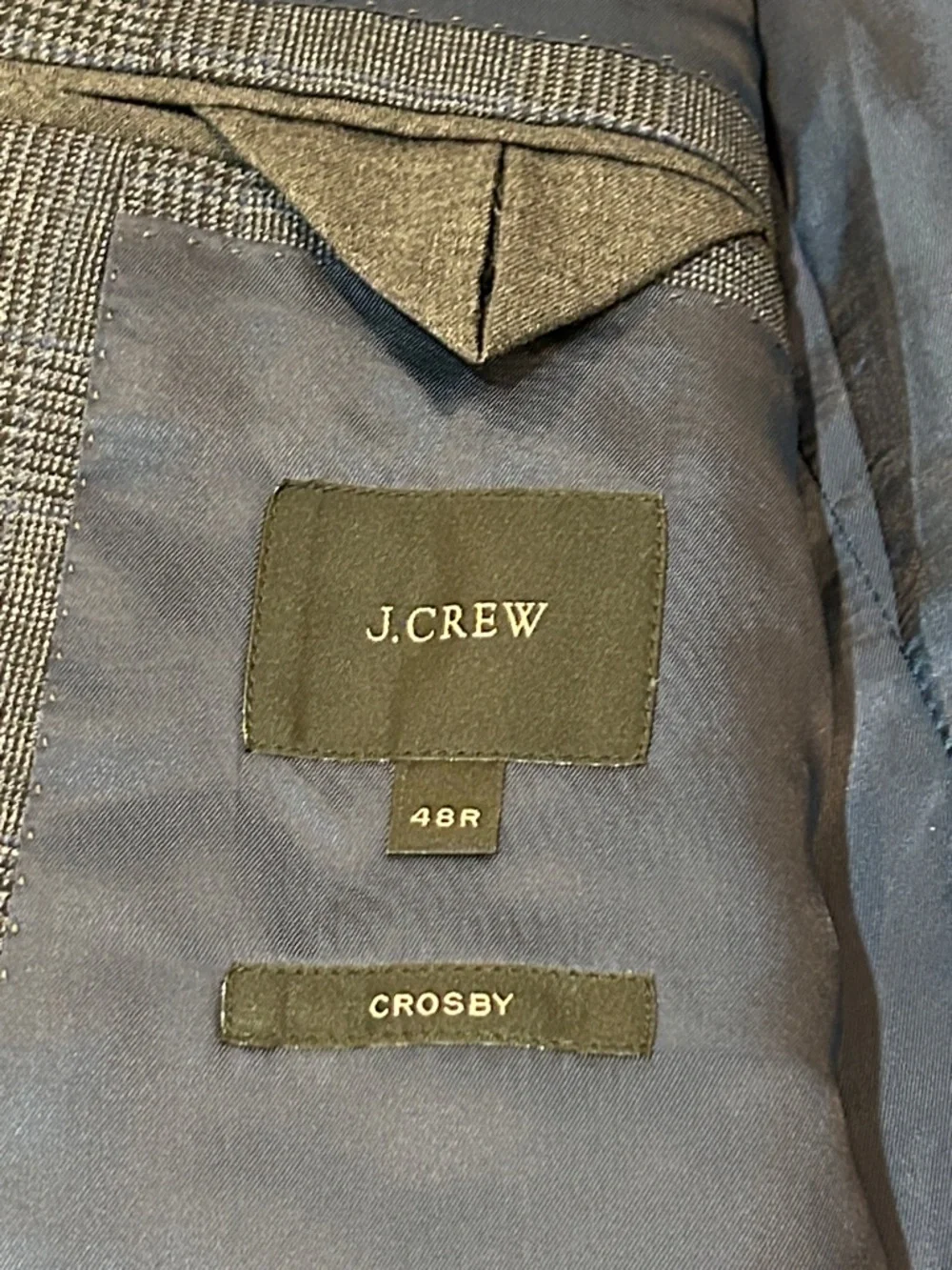 J. Crew Crosby Blue Plaid Wool 2-Button Blazer Jacket 48R American Woolen Co.